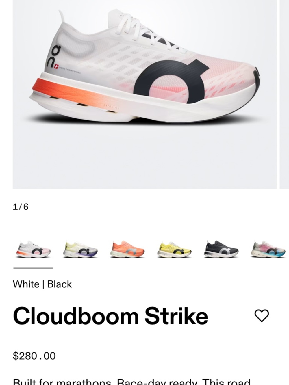 Cloudboom Strike Running Shoes Box - White / Black